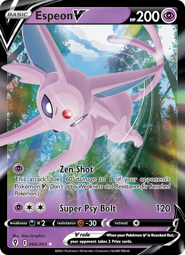 Espeon V Holo 064/203 Evolving Skies Pokémon Card