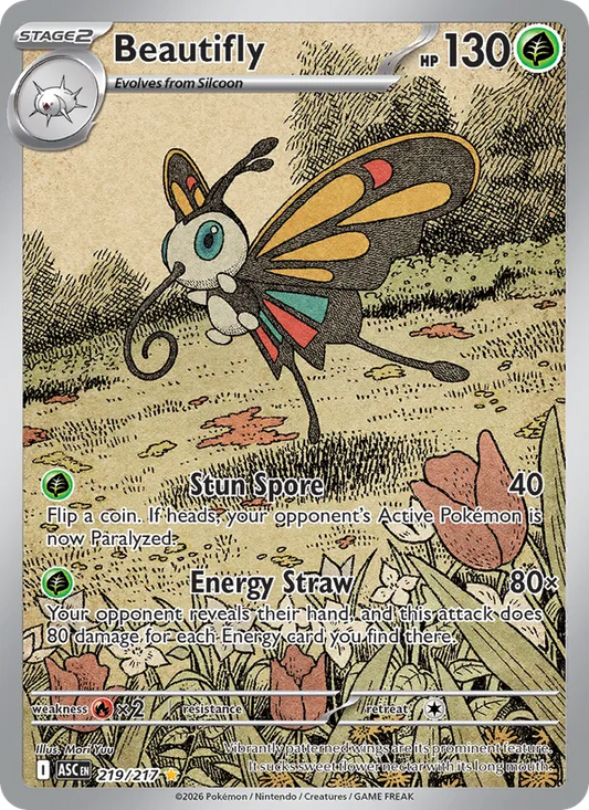 Beautifly Holo 219/217 Ascended Heroes Pokémon Card