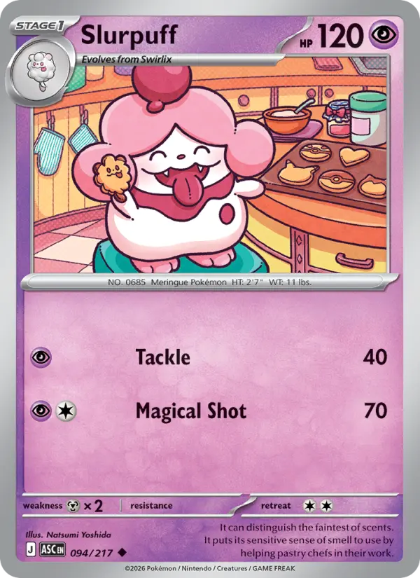 Slurpuff Reverse Holo 094/217 Ascended Heroes Pokémon Card