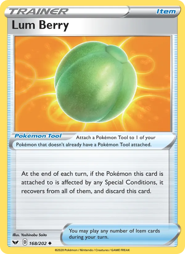 Lum Berry Reverse Holo 168/202 Sword & Shield Pokémon Card