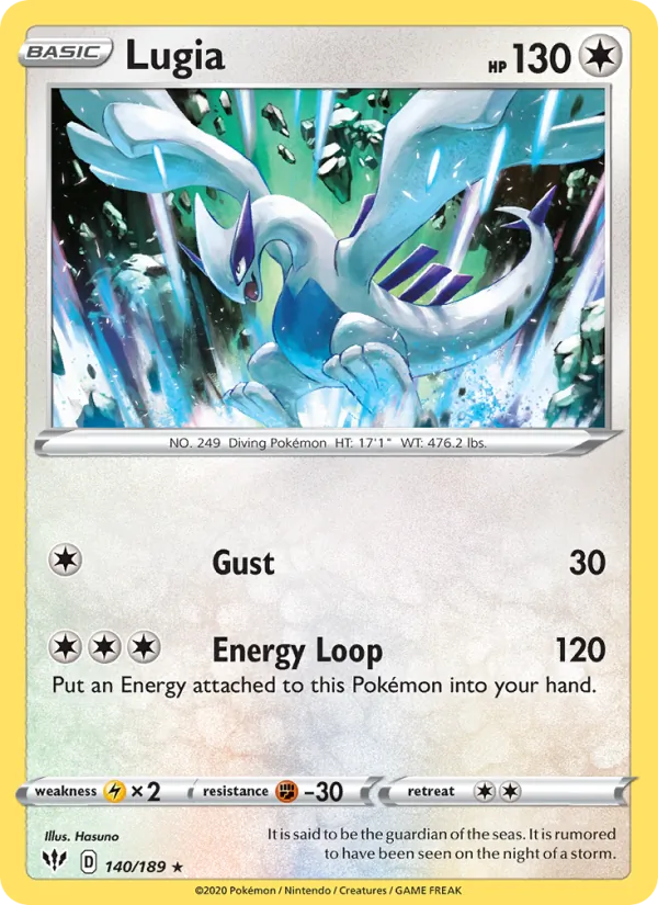 Lugia Reverse Holo 140/189 Darkness Ablaze Pokémon Card