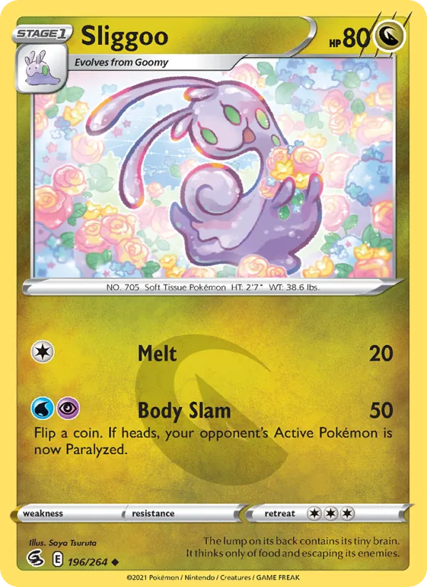 Sliggoo Reverse Holo 196/264 Fusion Strike Pokémon Card