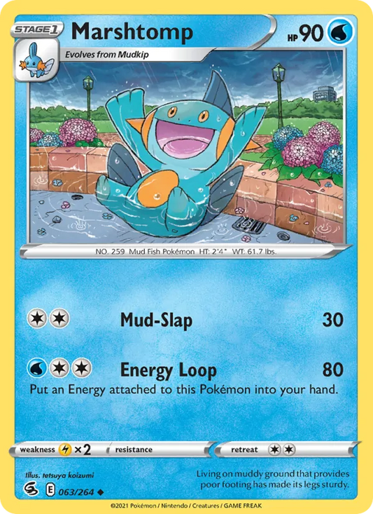 Marshtomp Reverse Holo 063/264 Fusion Strike Pokémon Card