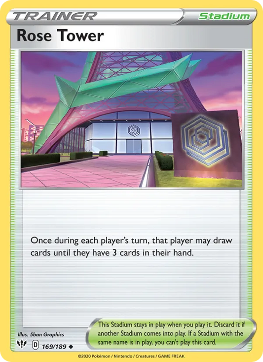 Rose Tower Reverse Holo 169/189 Darkness Ablaze Pokémon Card