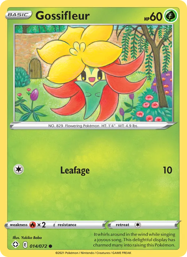Gossifleur Reverse Holo 014/72 Shining Fates Pokémon Card