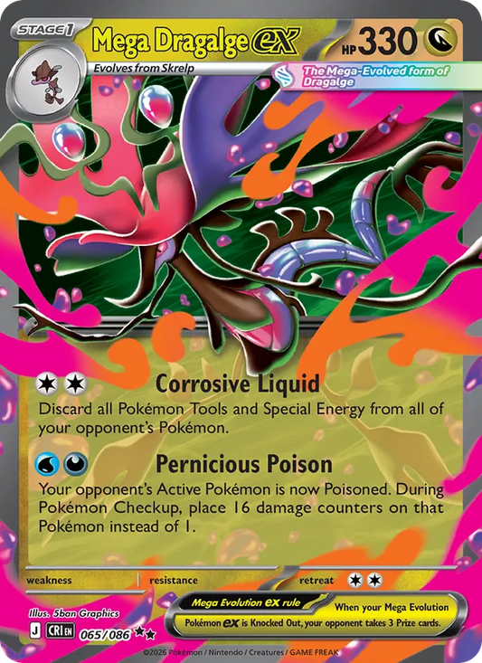 Mega Dragalge ex Holo 065/86 Chaos Rising Pokémon Card