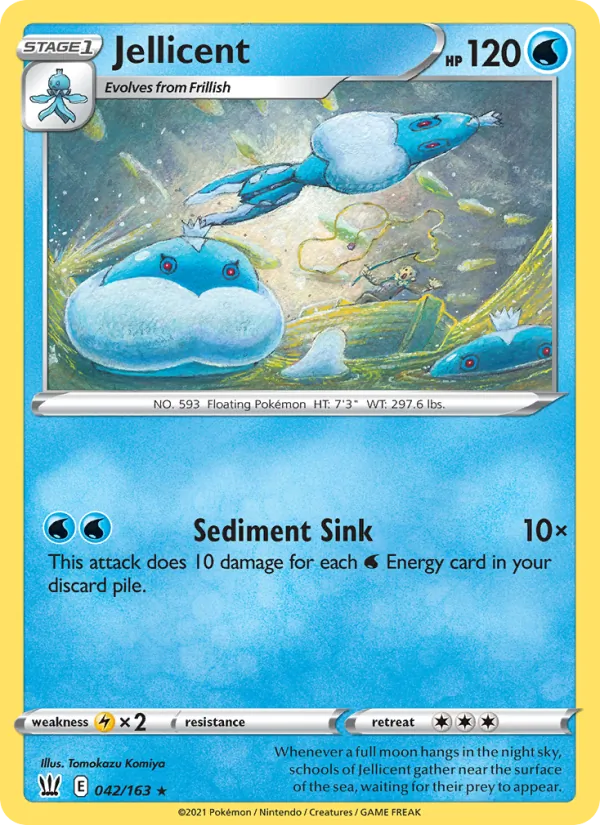 Jellicent Reverse Holo 042/163 Battle Styles Pokémon Card