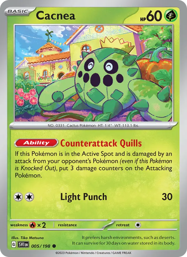 Cacnea Non-Foil 005/198 Scarlet & Violet Pokémon Card