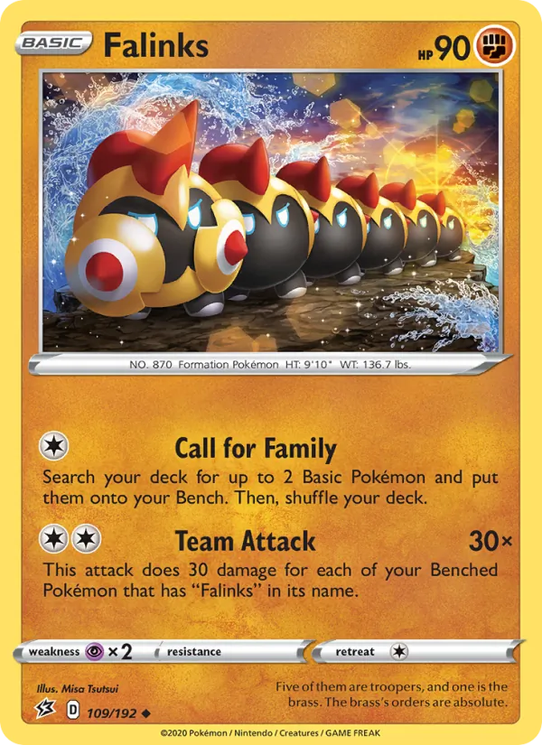 Falinks Reverse Holo 109/192 Rebel Clash Pokémon Card
