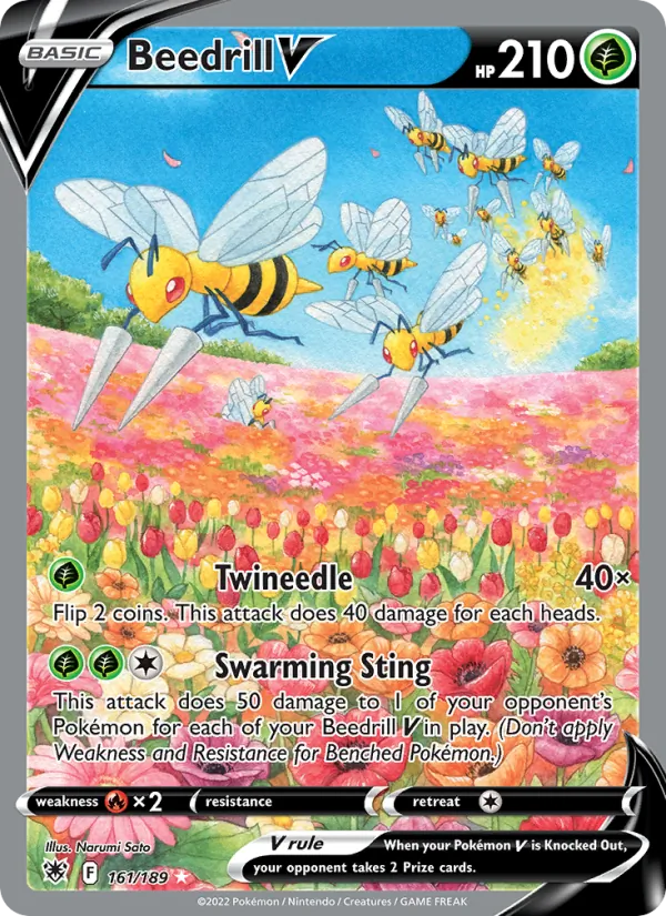 Beedrill V Holo 161/189 Astral Radiance Pokémon Card