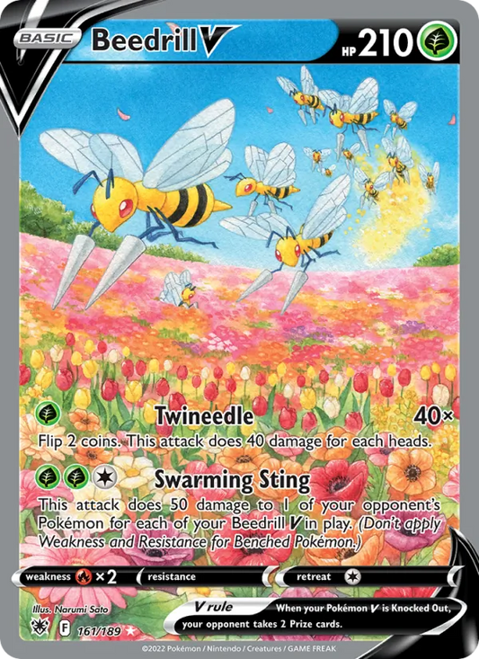 Beedrill V Holo 161/189 Astral Radiance Pokémon Card