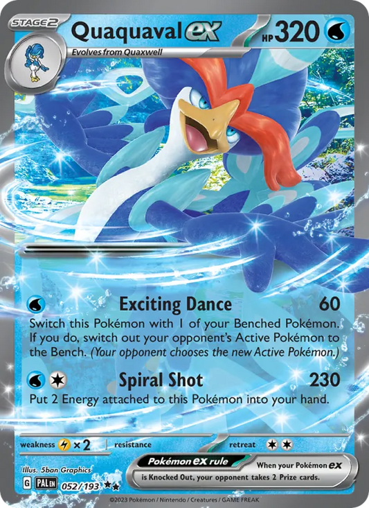 Quaquaval ex Holo 052/193 Paldea Evolved Pokémon Card