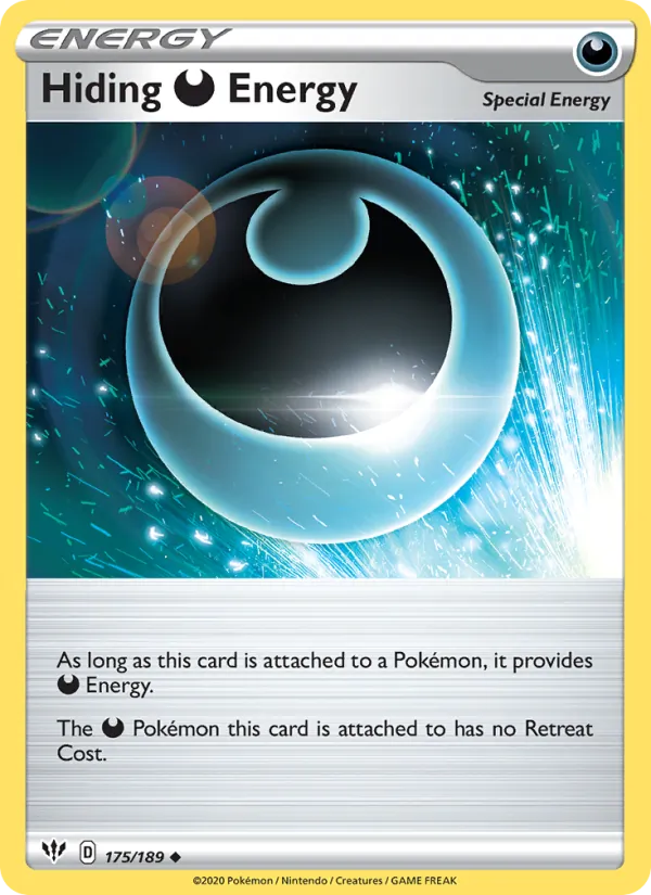 Hiding Darkness Energy Reverse Holo 175/189 Darkness Ablaze Pokémon Card