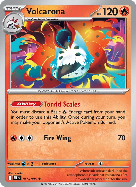 Volcarona Holo 016/86 Black Bolt Pokémon Card