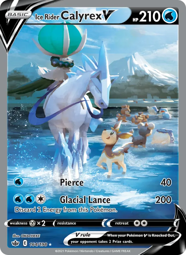 Ice Rider Calyrex V Holo 164/198 Chilling Reign Pokémon Card