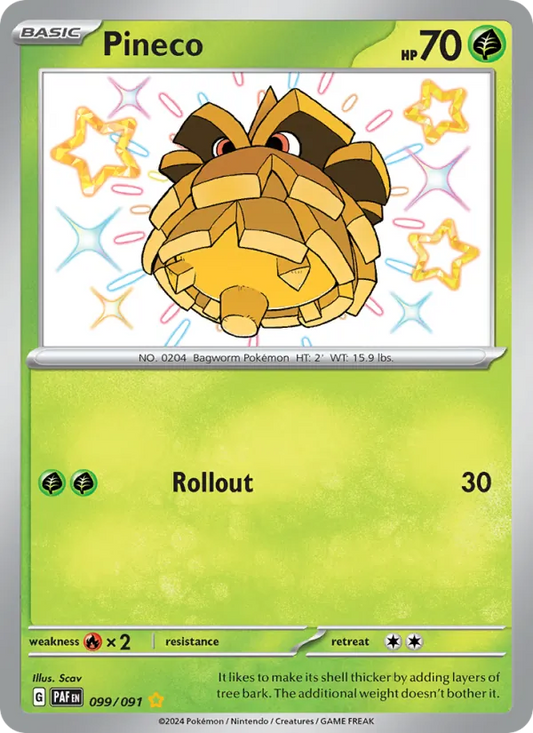 Pineco Holo 099/91 Paldean Fates Pokémon Card