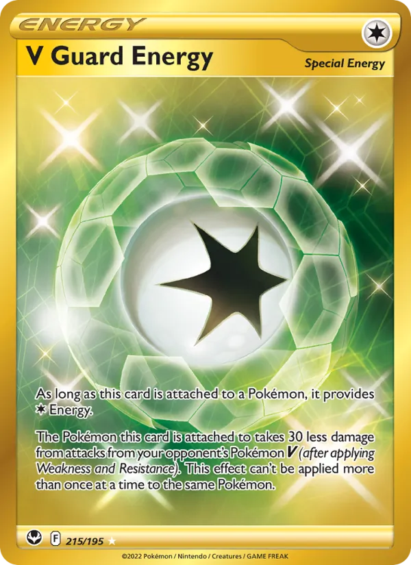 V Guard Energy Holo 215/195 Silver Tempest Pokémon Card