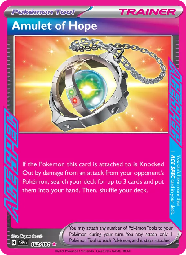 Amulet of Hope Holo 162/191 Surging Sparks Pokémon Card