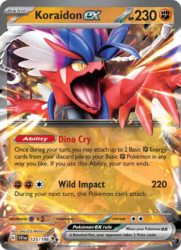 Koraidon ex Holo 125/198 Scarlet & Violet Pokémon Card