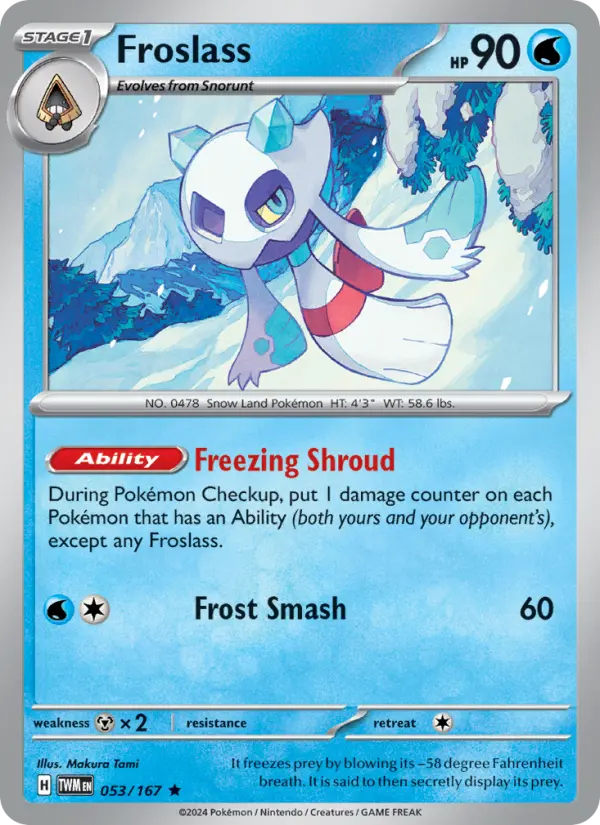 Froslass Reverse Holo 053/167 Twilight Masquerade Pokémon Card