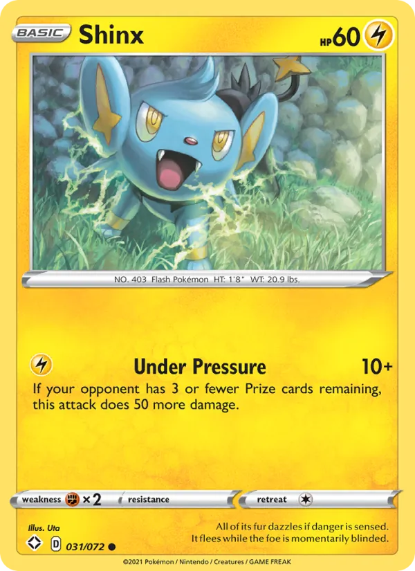 Shinx Reverse Holo 031/72 Shining Fates Pokémon Card