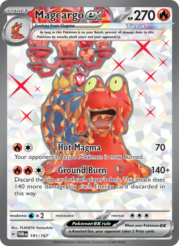 Magcargo ex Holo 191/167 Twilight Masquerade Pokémon Card