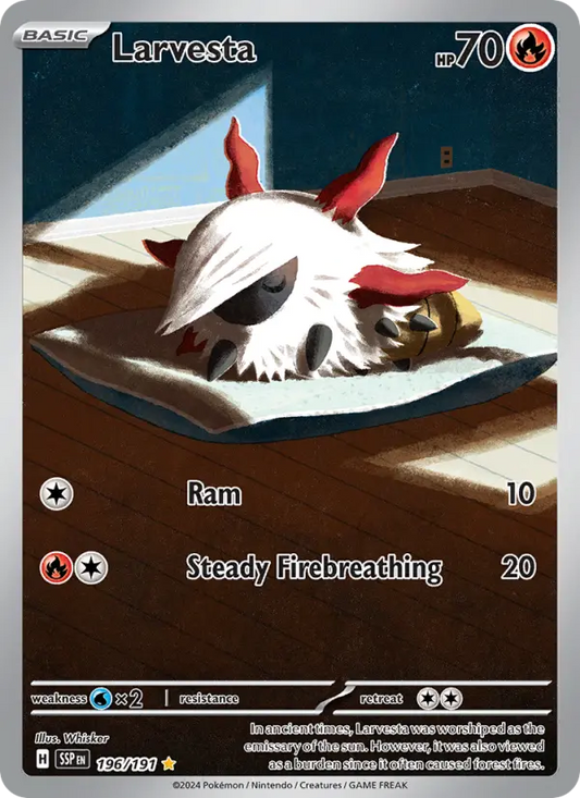 Larvesta Holo 196/191 Surging Sparks Pokémon Card