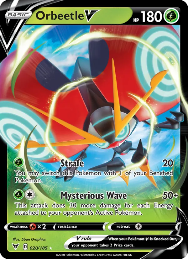 Orbeetle V Holo 020/185 Vivid Voltage Pokémon Card