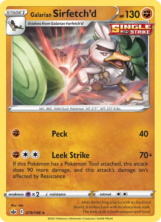 Galarian Sirfetch'd Normal 079/198 Chilling Reign Pokémon Card
