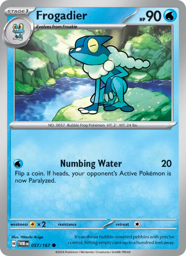 Frogadier Reverse Holo 057/167 Twilight Masquerade Pokémon Card