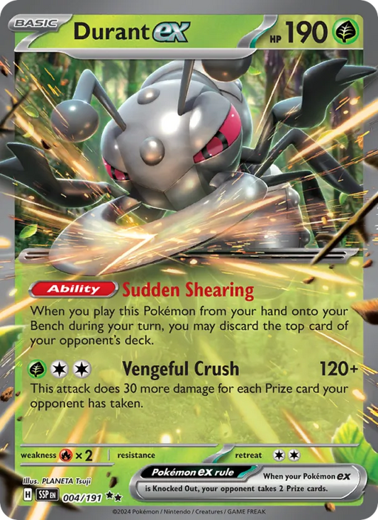Durant ex Holo 004/191 Surging Sparks Pokémon Card