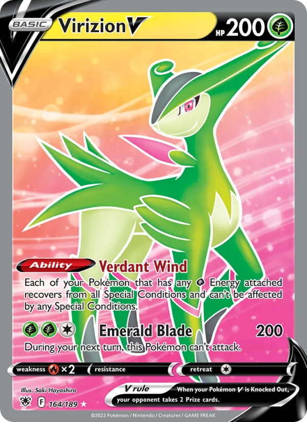 Virizion V Holo 164/189 Astral Radiance Pokémon Card