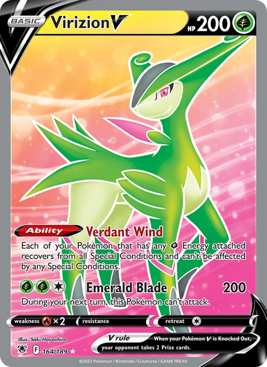 Virizion V Holo 164/189 Astral Radiance Pokémon Card