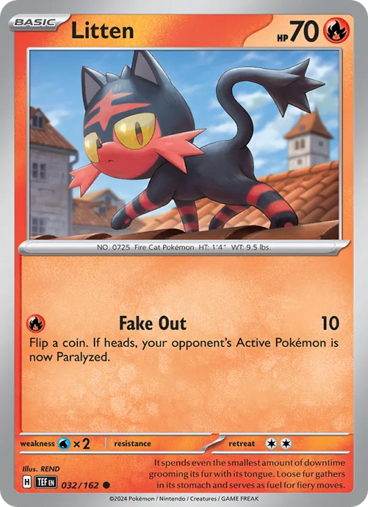 Litten Normal 032/162 Temporal Forces Pokémon Card