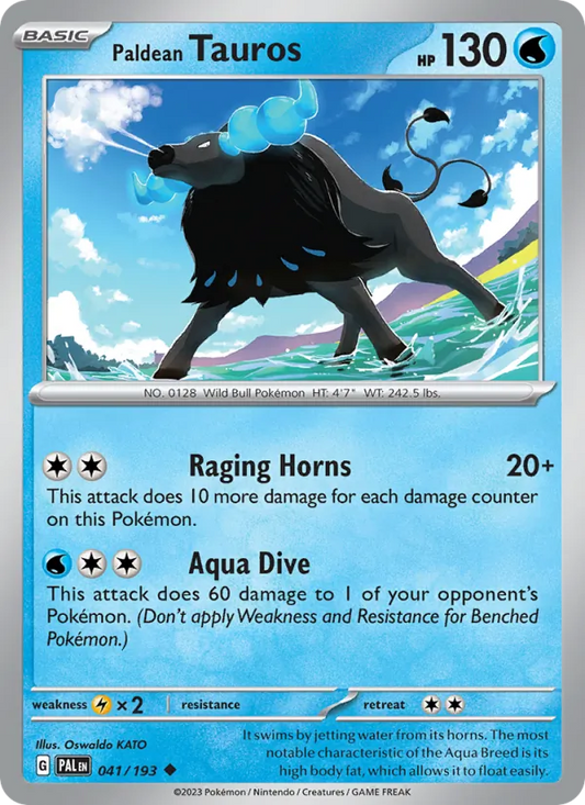 Paldean Tauros Normal 041/193 Paldea Evolved Pokémon Card
