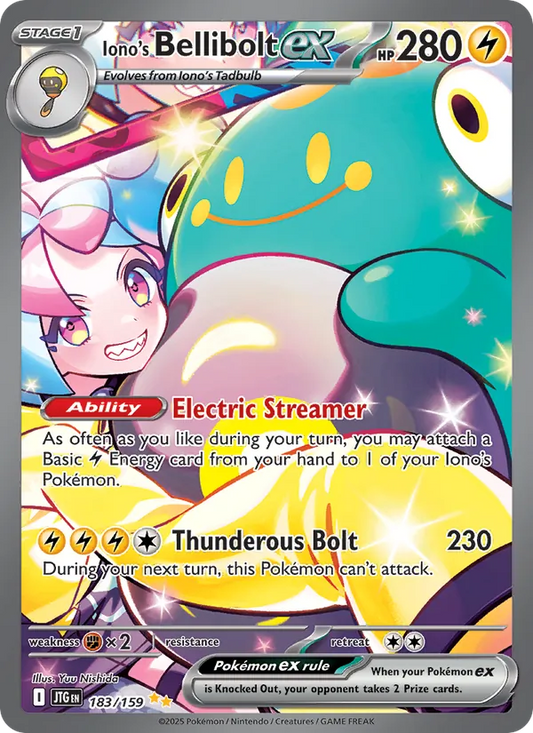 Iono's Bellibolt ex Holo 183/159 Journey Together Pokémon Card