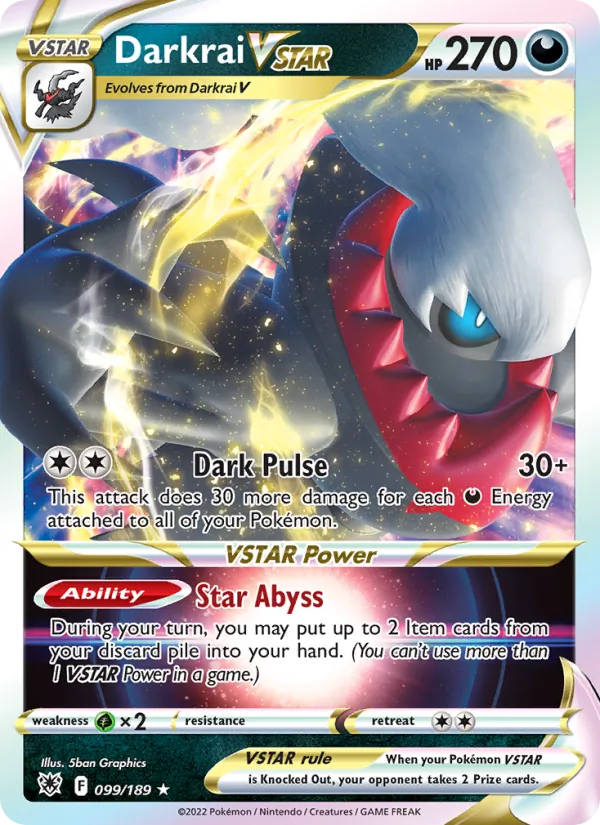 Darkrai VSTAR Holo 099/189 Astral Radiance Pokémon Card