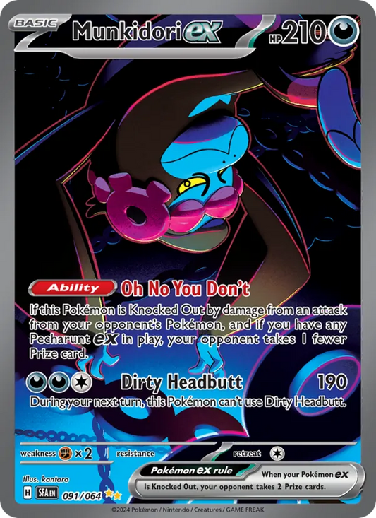 Munkidori ex Holo 091/64 Shrouded Fable Pokémon Card