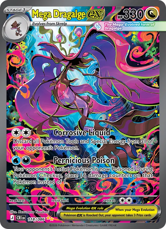 Mega Dragalge ex Holo 118/86 Chaos Rising Pokémon Card