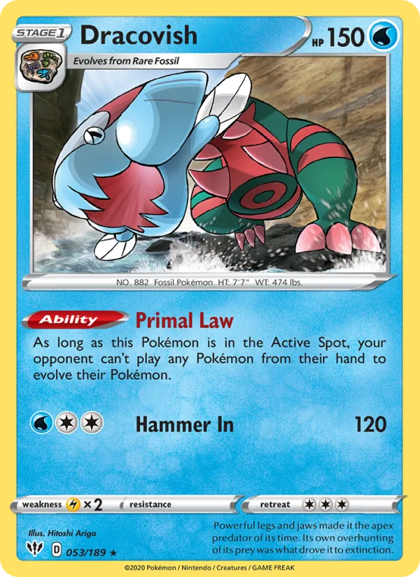 Dracovish Reverse Holo 053/189 Darkness Ablaze Pokémon Card