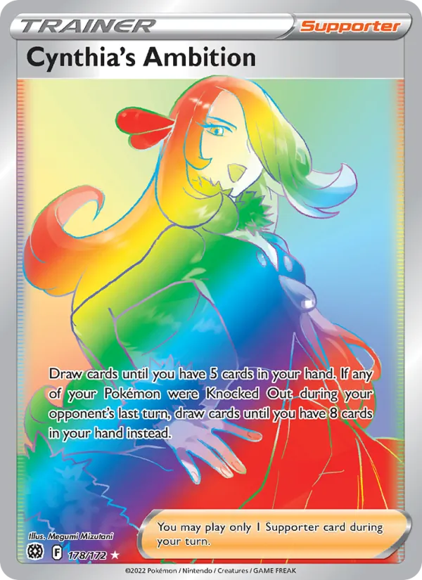 Cynthia's Ambition Holo 178/172 Brilliant Stars Pokémon Card
