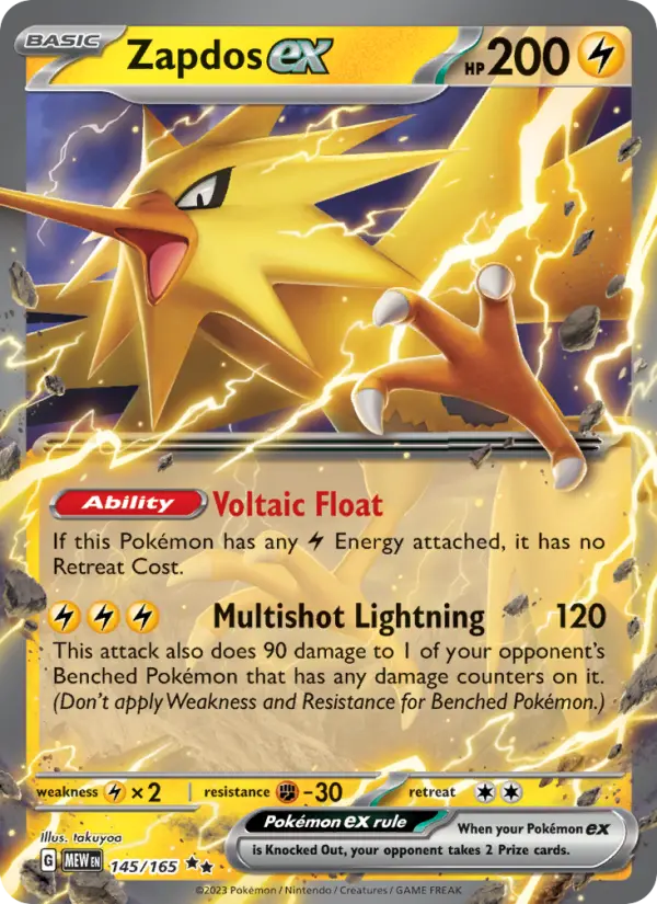 Zapdos ex Holo 145/165 151 Pokémon Card