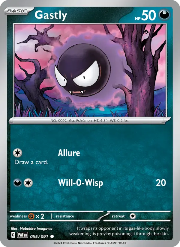 Gastly Reverse Holo 055/91 Paldean Fates Pokémon Card