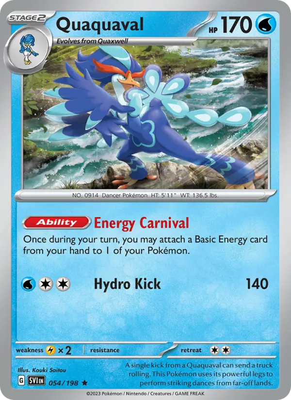 Quaquaval Holo 054/198 Scarlet & Violet Pokémon Card