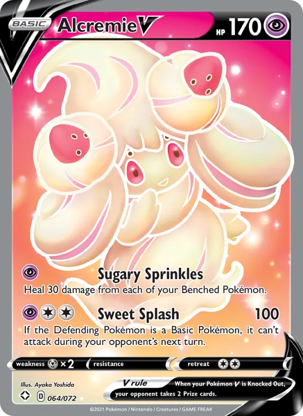 Alcremie V Holo 064/72 Shining Fates Pokémon Card
