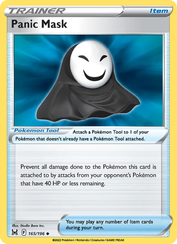 Panic Mask Reverse Holo 165/196 Lost Origin Pokémon Card