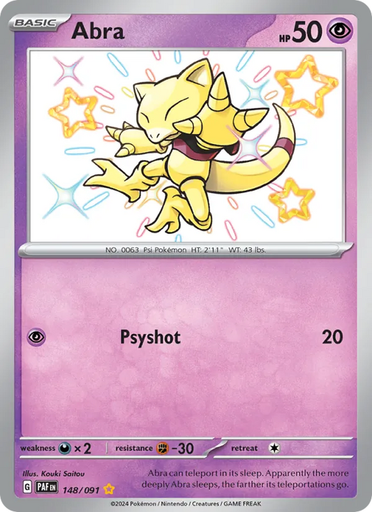 Abra Holo 148/91 Paldean Fates Pokémon Card