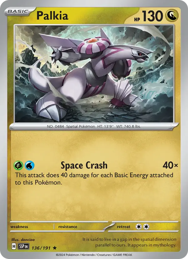 Palkia Reverse Holo 136/191 Surging Sparks Pokémon Card