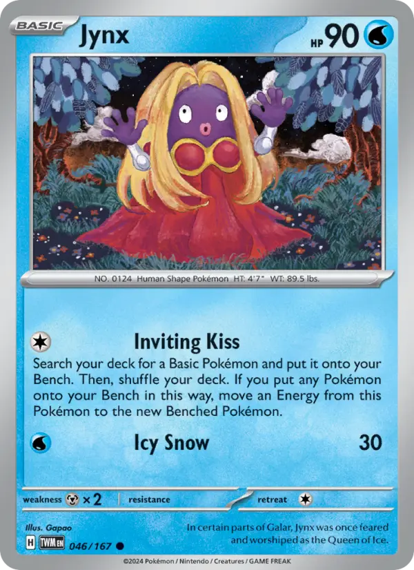 Jynx Reverse Holo 046/167 Twilight Masquerade Pokémon Card