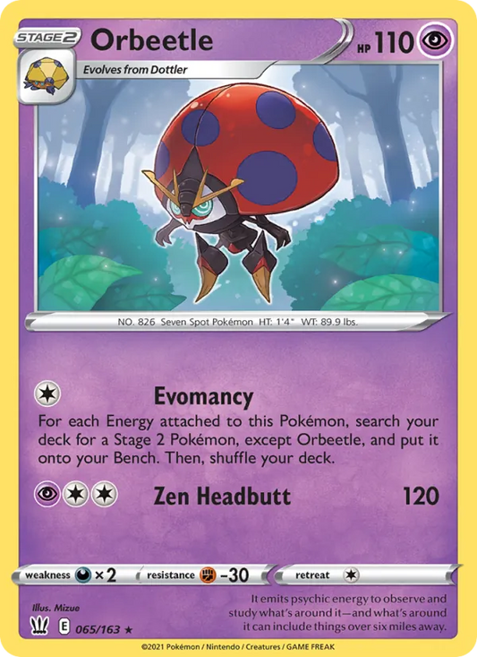 Orbeetle Reverse Holo 065/163 Battle Styles Pokémon Card